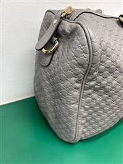 GUCCI MICROGUCCISSIMA GRAY LEATHER BOSTON BAG